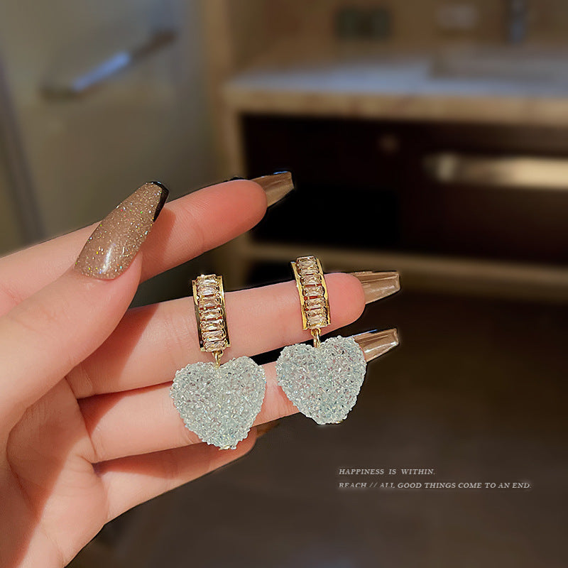 گوشواره گل میخ دار تازه Candy Love Heart گوشواره زیرکون