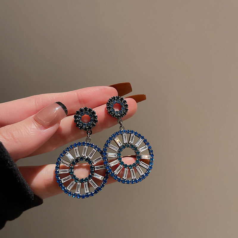 Diamond Letters Geometry Long Fringe Earrings Cn0013