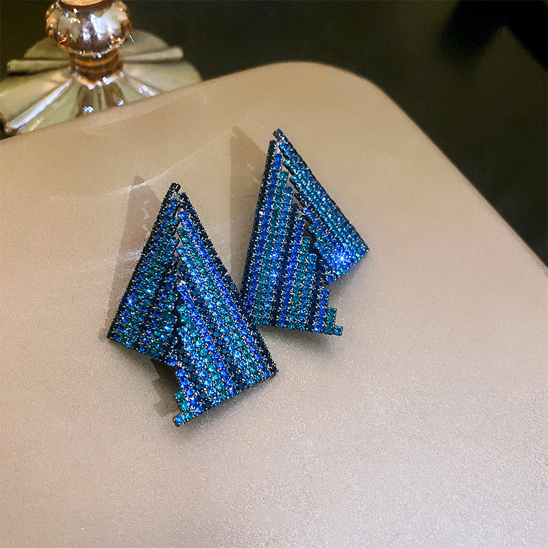 Diamond Letters Geometry Long Fringe Earrings Cn0013