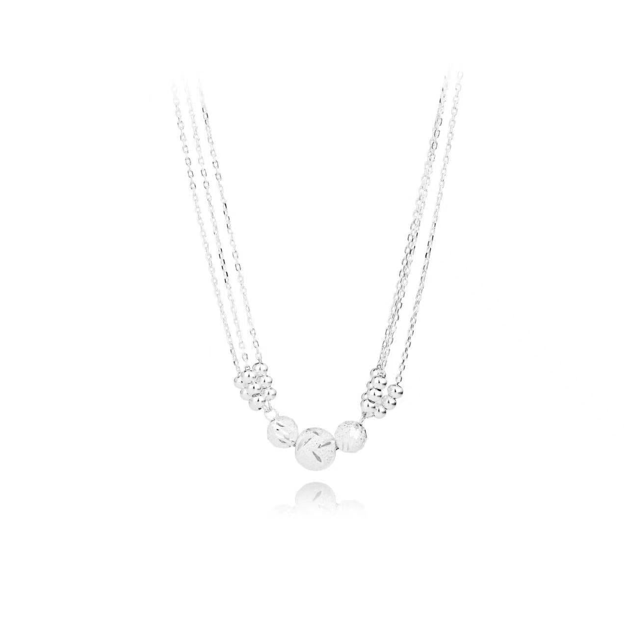 Double-Layer Necklace Women's Brushed Pendant Clavicle Chain