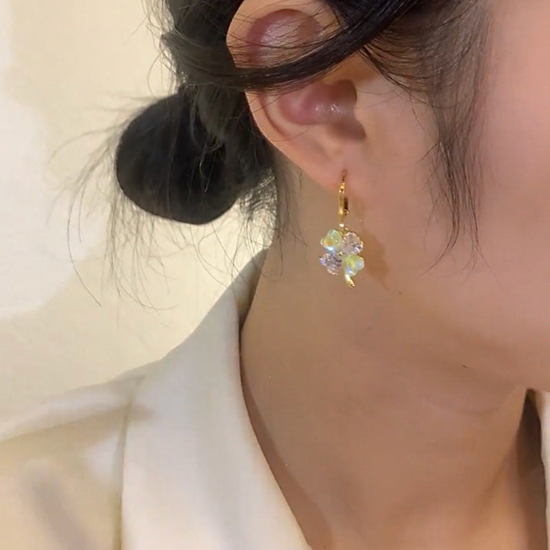 گیره گوشواره زیرکون لیزری رنگارنگ شیرین عشق قلب گل گوشواره گوشواره شبدری