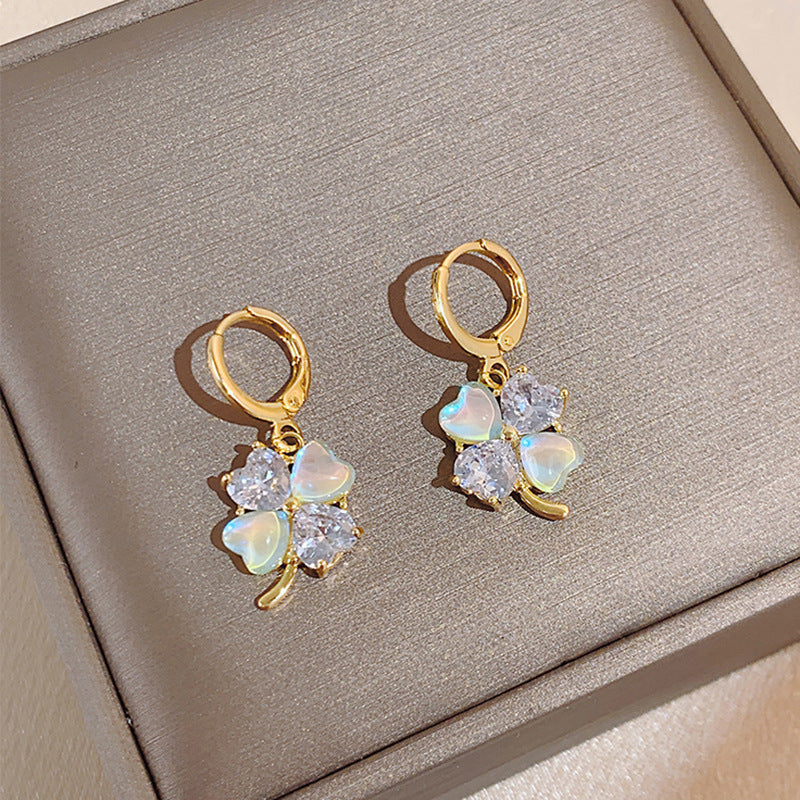 گیره گوشواره زیرکون لیزری رنگارنگ شیرین عشق قلب گل گوشواره گوشواره شبدری