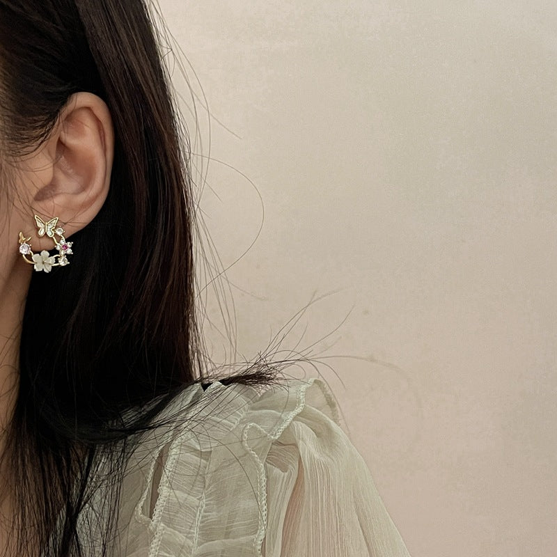 گوشواره گردنبند بدلیجات گل پروانه صدفی