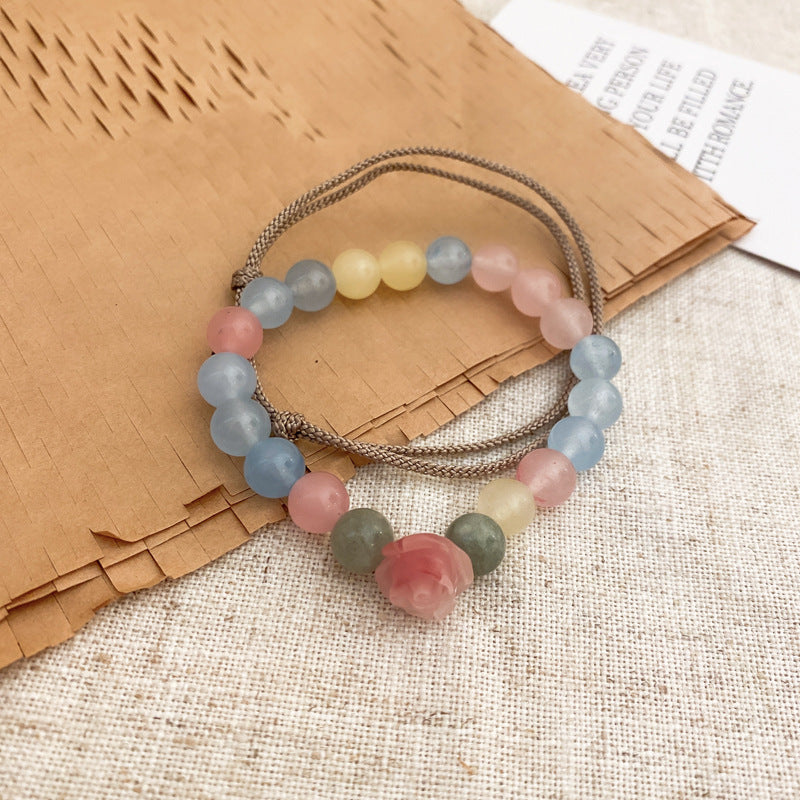 Round Beads Jade Elastic String Bracelet Cn0054