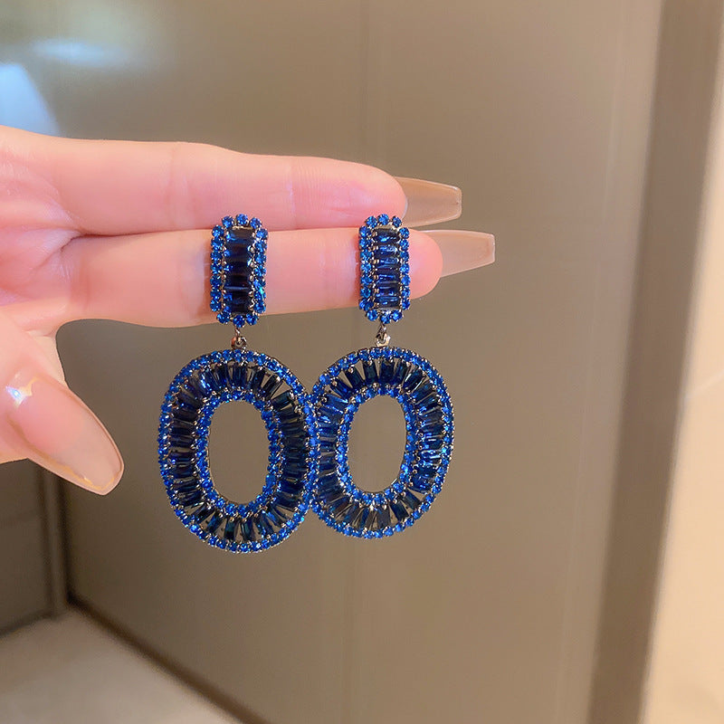 Diamond Letters Geometry Long Fringe Earrings Cn0013