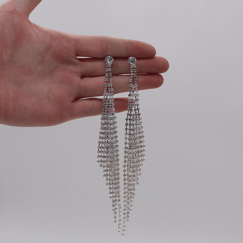 گوشواره بدلیجات نامنظم گوشواره منگوله بلند مدل ساده