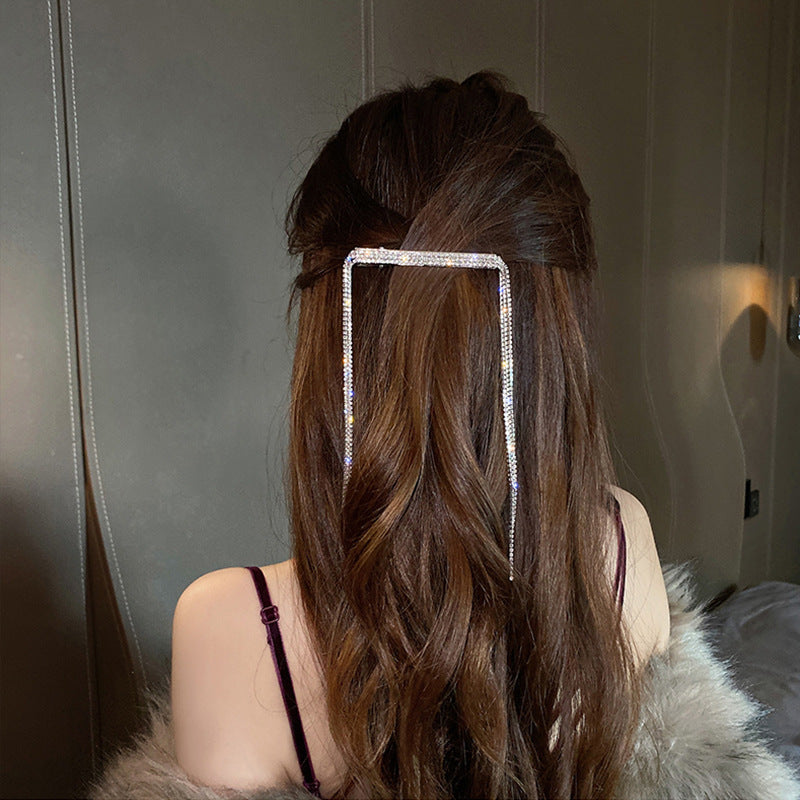rhinestone tassel hairpin clip hairware