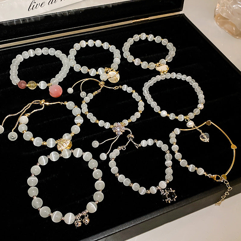 Real Gold Electroplated Zircon Opal Bracelet Cn0028