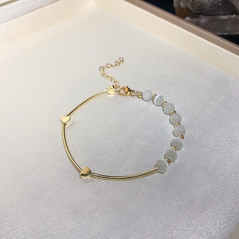 Real Gold Electroplated Zircon Opal Bracelet Cn0028