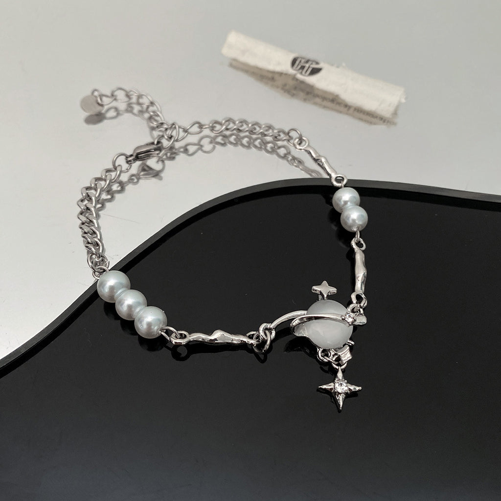 Beaded Stitching Semicircle Opal Bracelet Cn0078