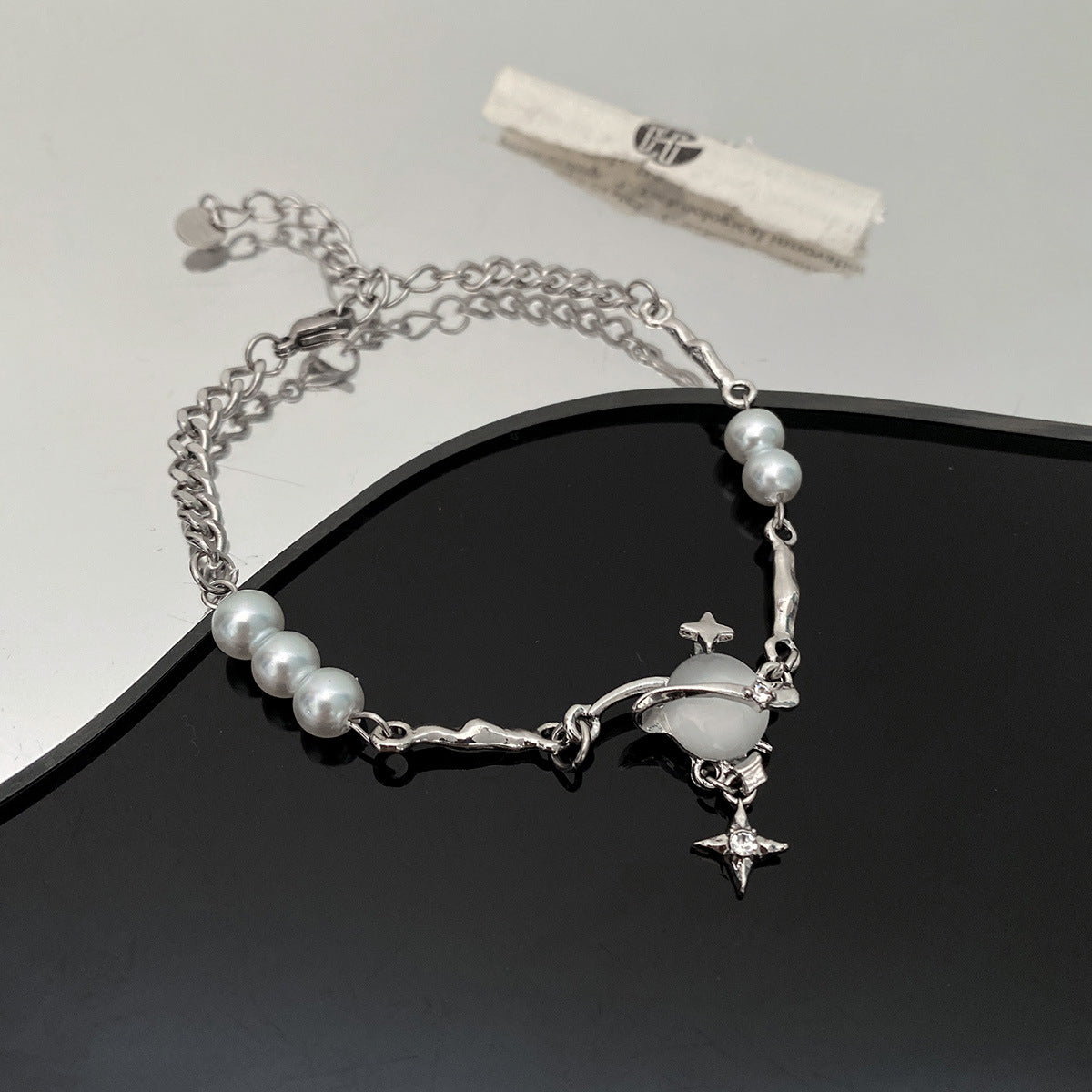 Beaded Stitching Semicircle Opal Bracelet Cn0078