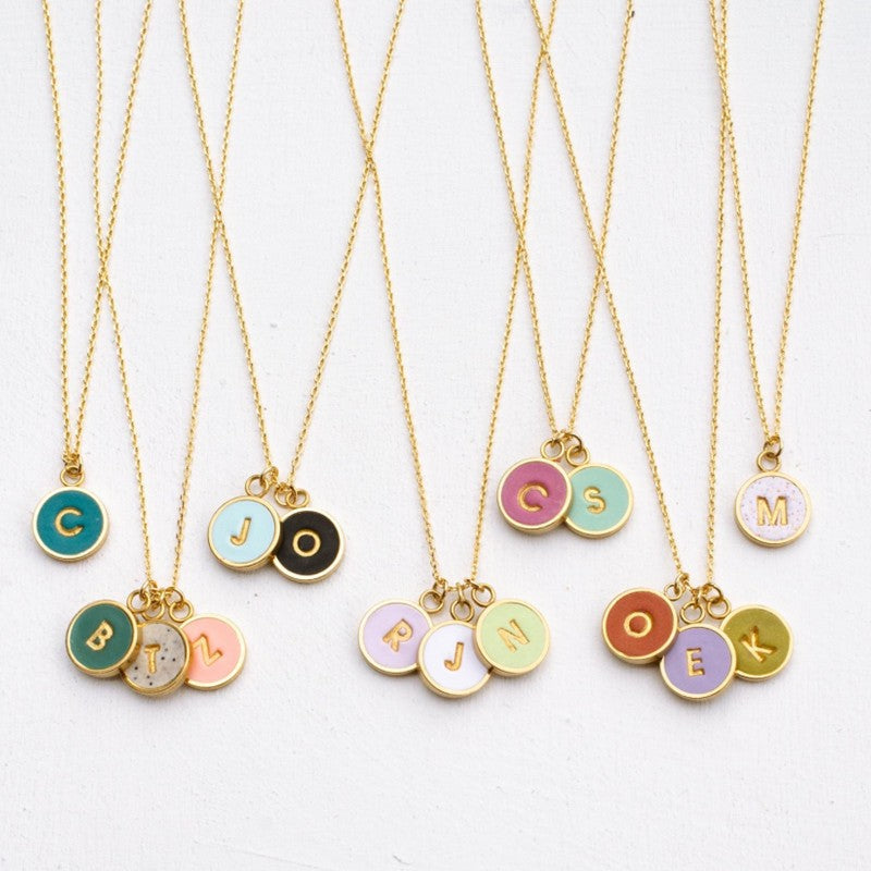 Candy Color 26 Letter Necklace Accessory Pendant Cn0062