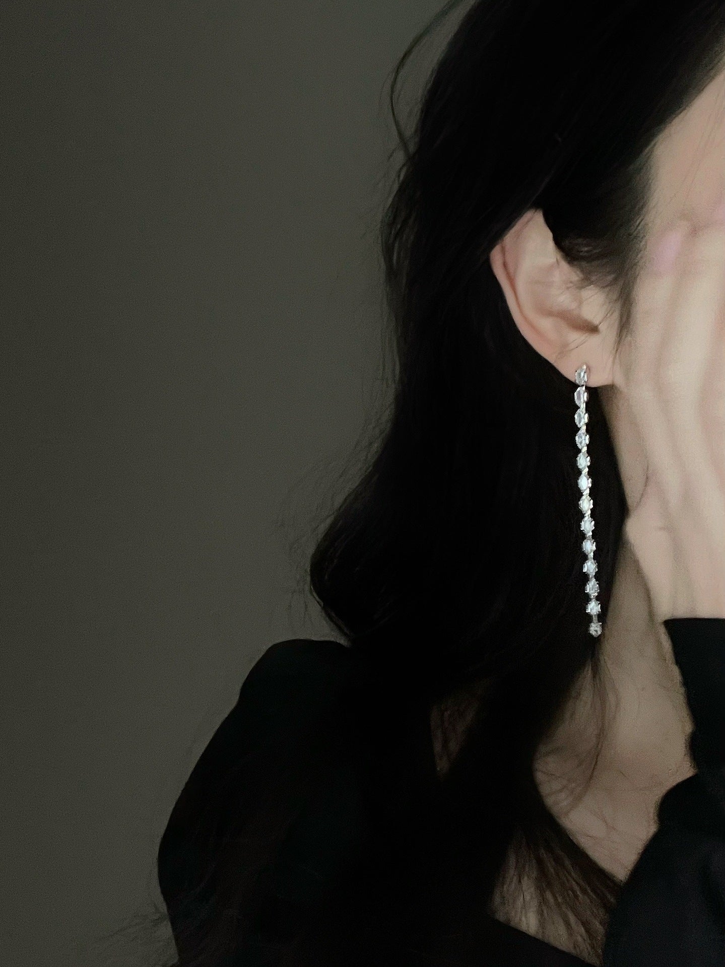 گیره گوش کویل پشه منگوله بلند بدون گوش سوراخ گوشواره زنانه