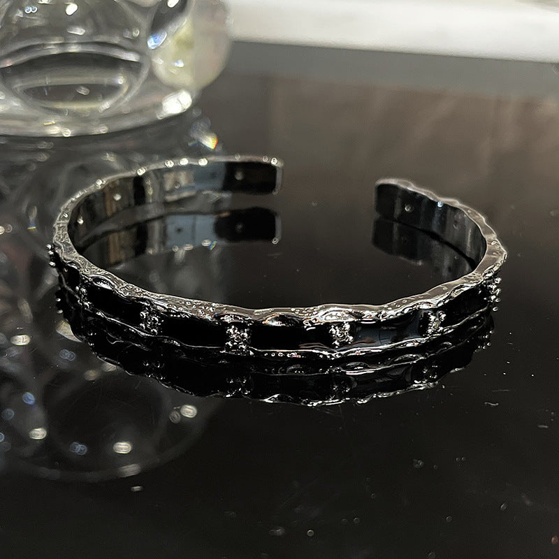 Enamel Snake Zircon Irregular Open-Ended Bracelet Cn0061