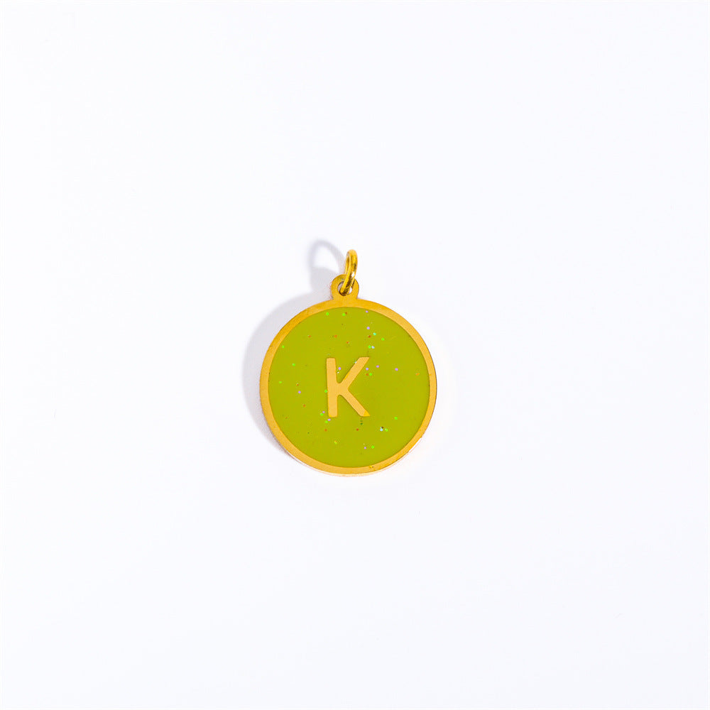 Candy Color 26 Letter Necklace Accessory Pendant Cn0062