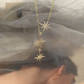 Eight-Pointed Stars Pendant Necklace for Women
