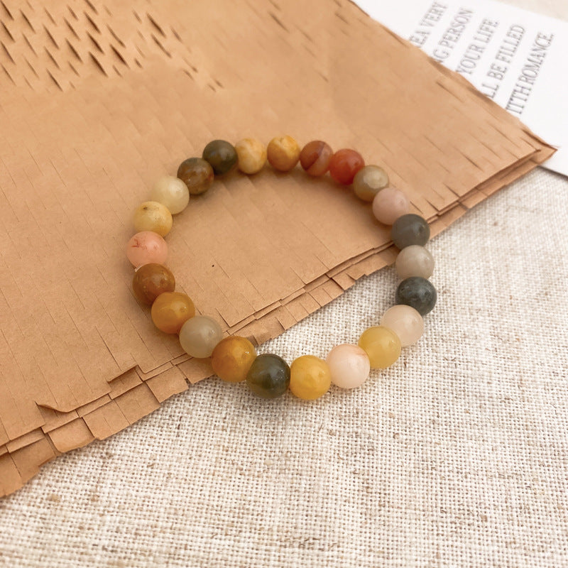 Round Beads Jade Elastic String Bracelet Cn0054