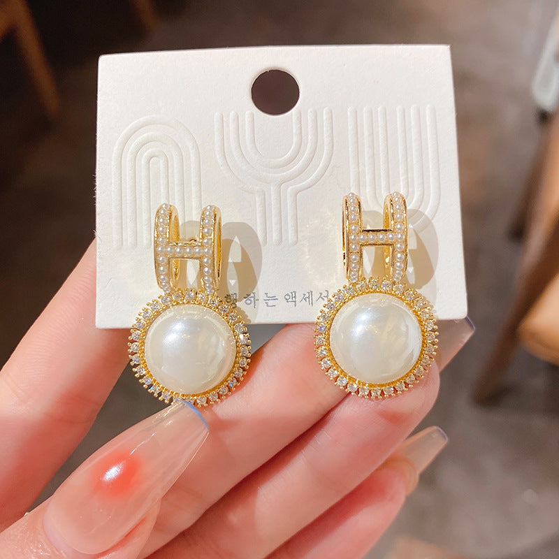 Zircon with Diamond Alphabet Letter Earrings Cn0045