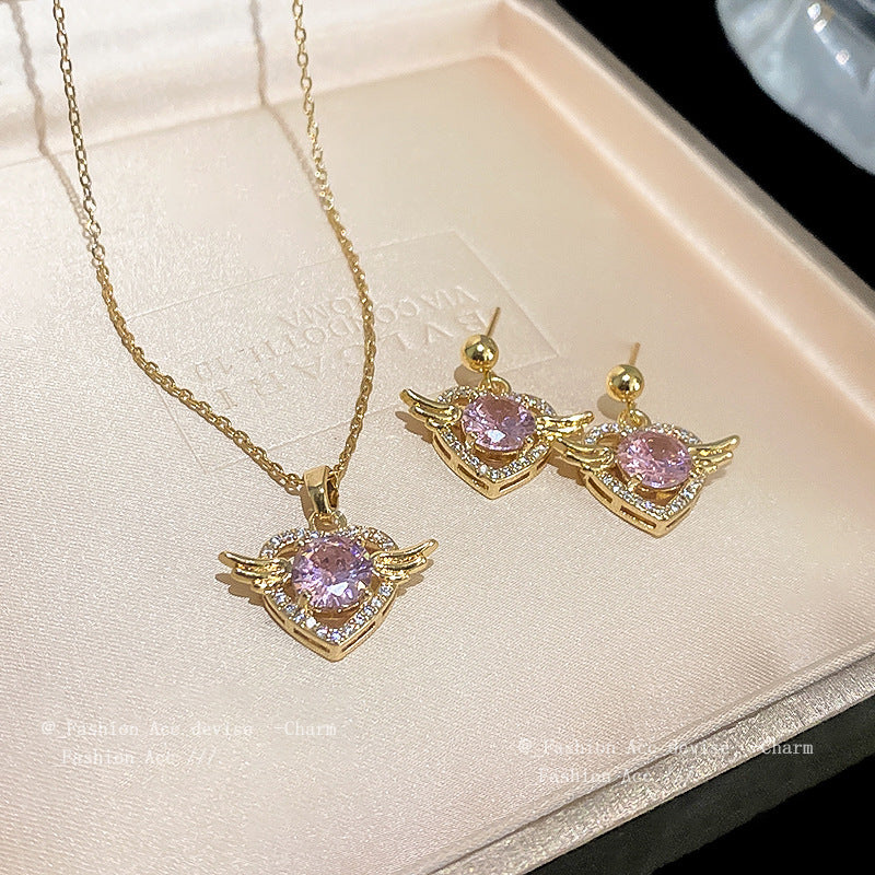 Diamond Angel Wings Love Necklace Cn0041