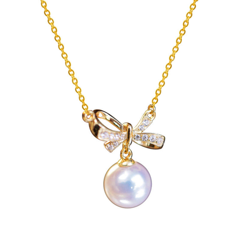 Bow Pendant Female Necklace Clavicle Chain Simple All-Match Necklace