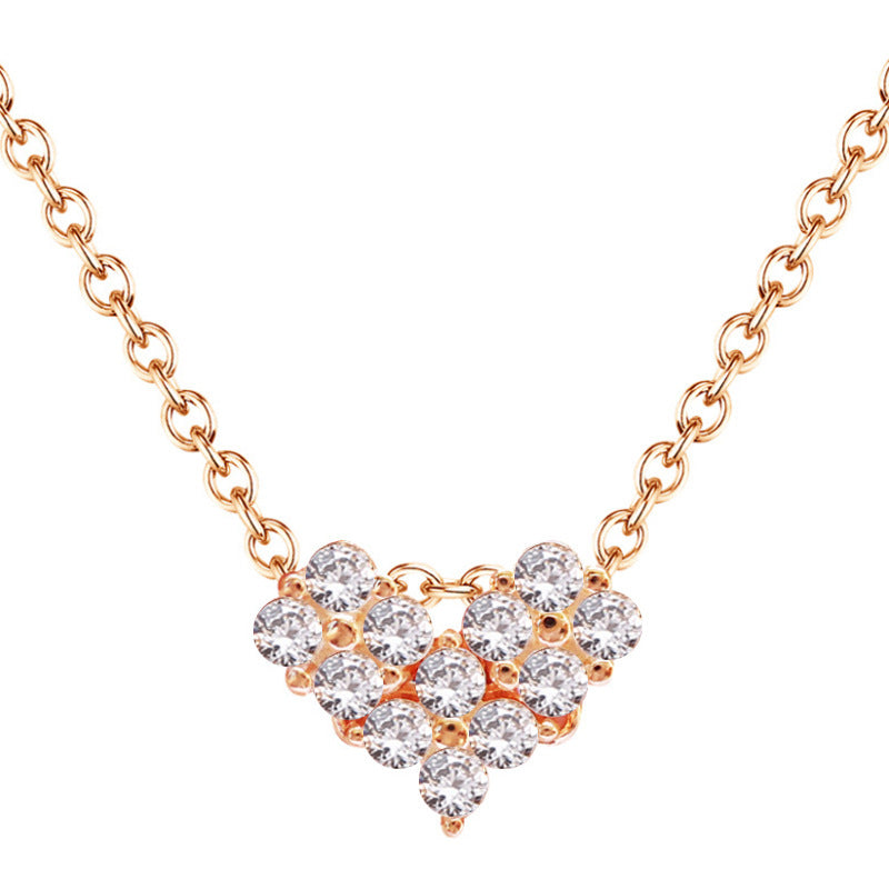 Vierblättrige Kleeblatt-Halskette mit zweifachem Tragen in Herzform