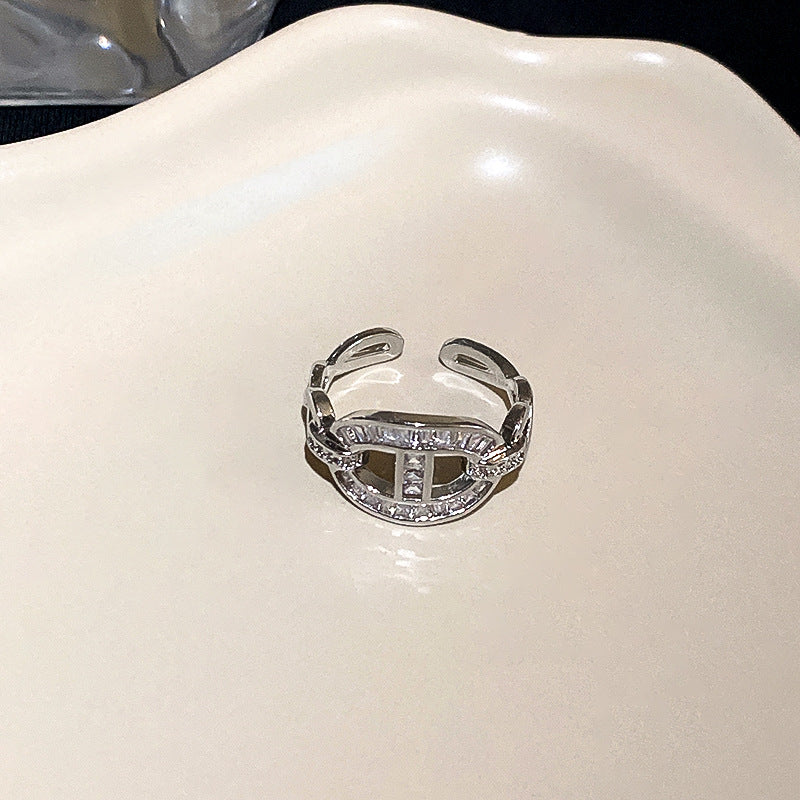 Emerald Zircon Stitching Ring Cn0015