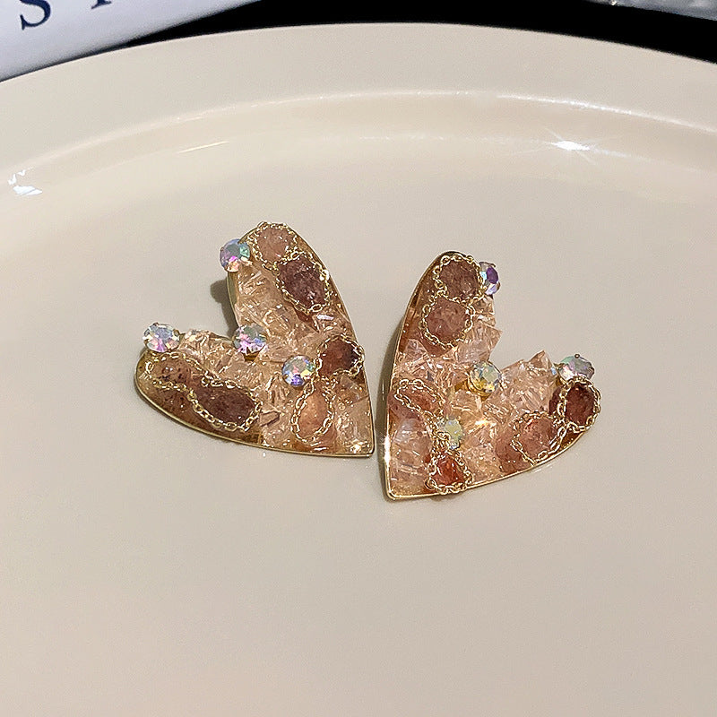 Color Bead Five-Petal Flower Eardrops Cn0055