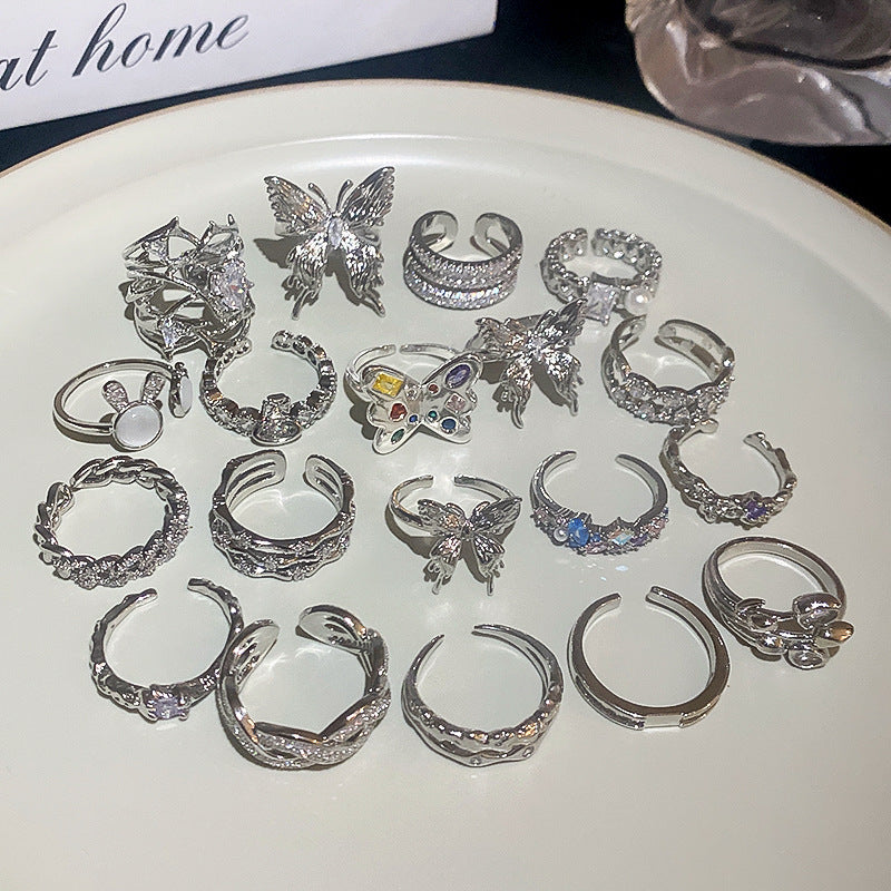 Zircon Wave Dual Layer Open-End Ring Cn0038