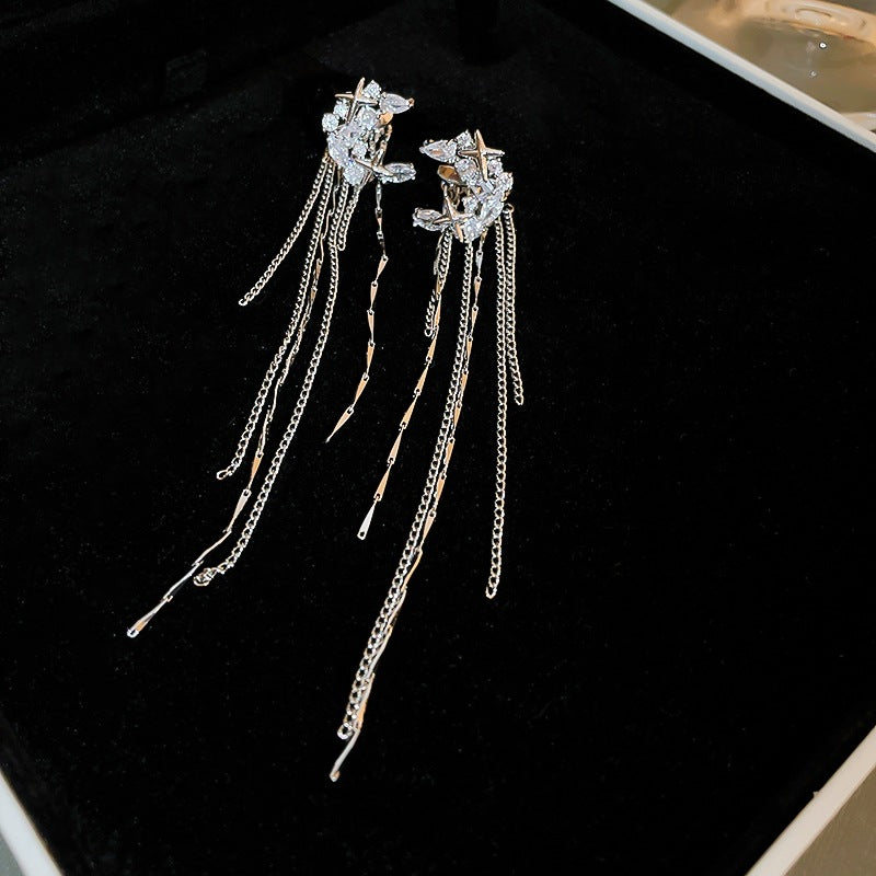 گیره گوش زیرکون سوپر فلش ماه پاییز ستاره رودخانه