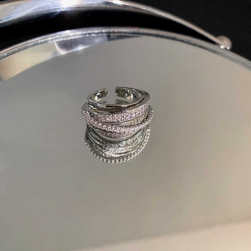 Zircon with Diamond Heart-Shaped Open Ring Cn0021