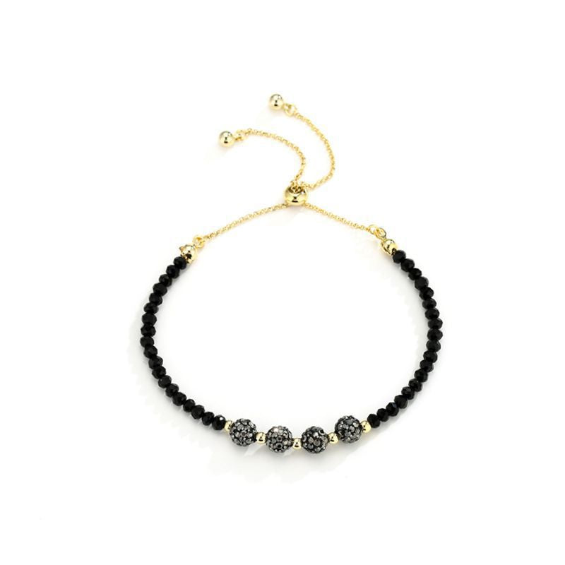 Black Spinel Short Chain Rhinestone Ball Necklace Female Clavicle Chain Choker Necklace