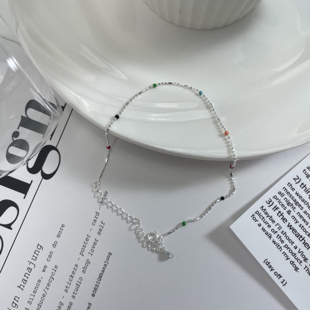 S925 Sterling Silver Summer Color Anklet Cn0085