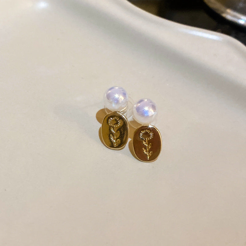 Silver Needle Flower Earrings Cn0020