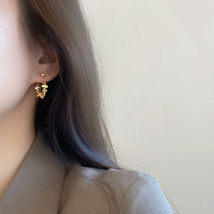 گوشواره میخی زنجیر مربع فلزی گوشواره قدیمی گوشواره گوشواره گوشواره