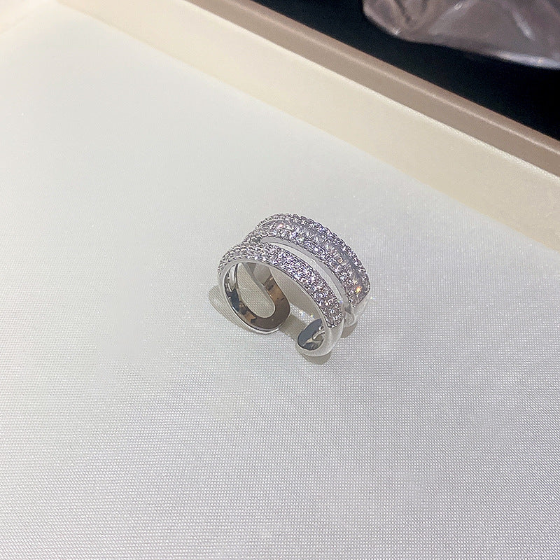 Zircon Wave Dual Layer Open-End Ring Cn0038
