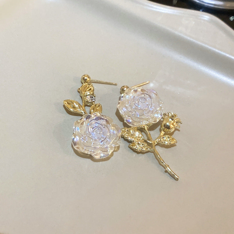 Silver Needle Flower Earrings Cn0020