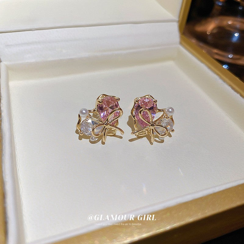 Zircon with Diamond Love Butterfly Tassel Earrings Cn0069