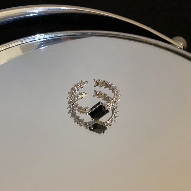 Heart-Shaped Zircon Geometric Open Ring Cn0046