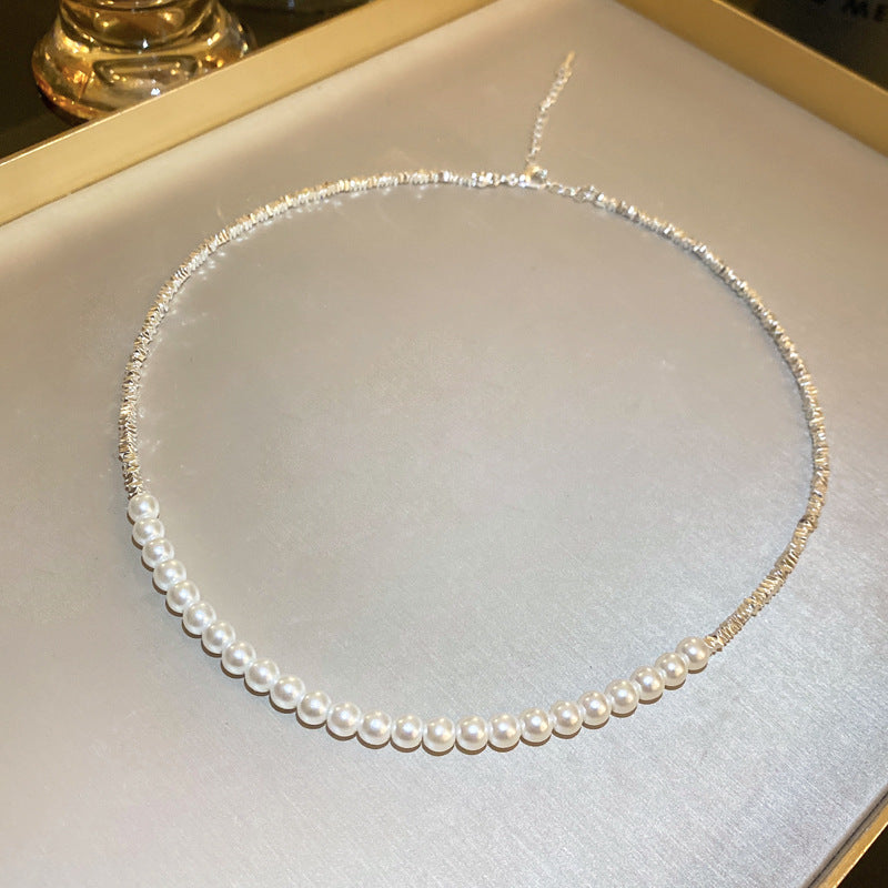 Broken Silver Geometric Necklace Cn0024