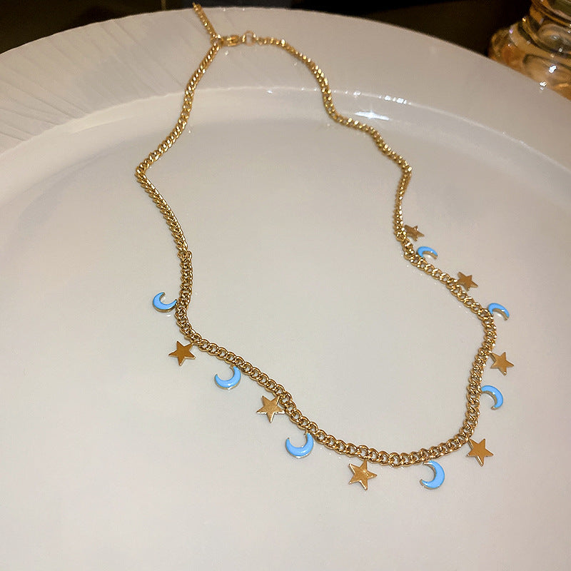 Titanium Steel Emerald Zircon Geometric Necklace Cn0057