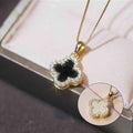 Fashion New Four-Leaf Clover Necklace Double-Sided Shell Clavicle Chain