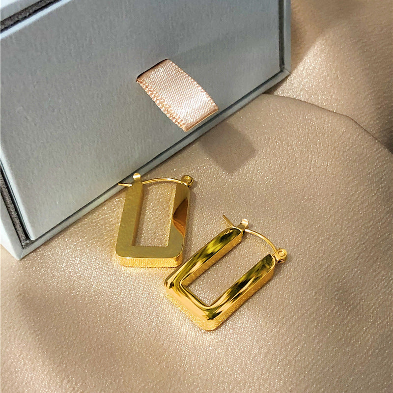 Geometry Rectangle Ear Clip Earrings Cn0269