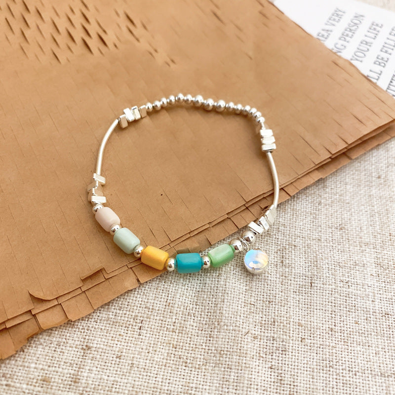 Round Beads Jade Elastic String Bracelet Cn0054