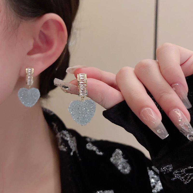 گوشواره گل میخ دار تازه Candy Love Heart گوشواره زیرکون