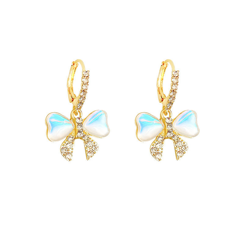 Colorful Bow Sweet Earrings Diamond Earrings