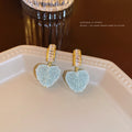 Fresh Soft Candy Love Heart Stud Earrings Zircon Earrings