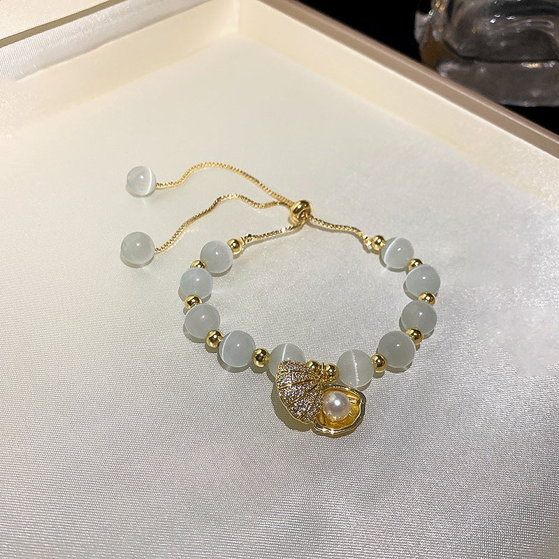 Real Gold Electroplated Zircon Opal Bracelet Cn0028