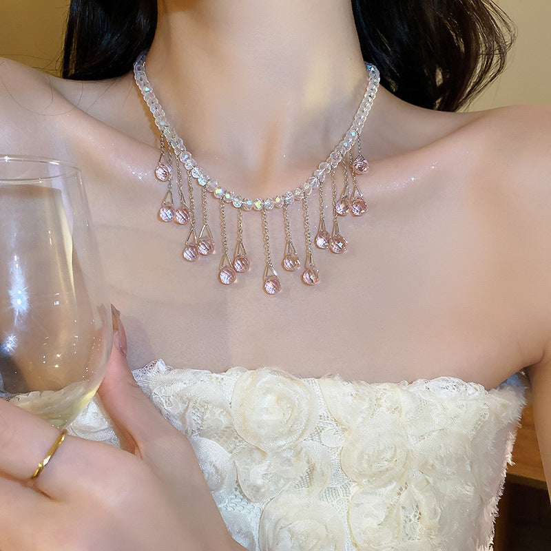 Diamond Flower Crystal Necklace Cn0023