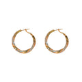 Diamond Twisted Big Ear Ring