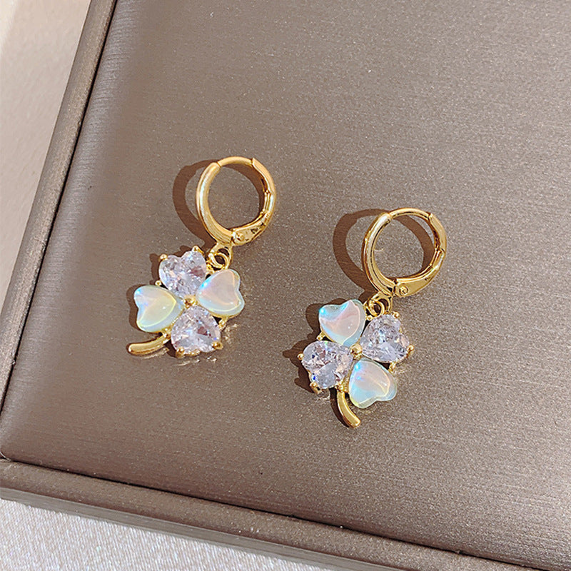 گیره گوشواره زیرکون لیزری رنگارنگ شیرین عشق قلب گل گوشواره گوشواره شبدری